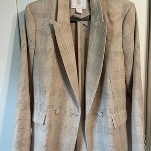 House of Harlow 1960 Beige Plaid Blazer